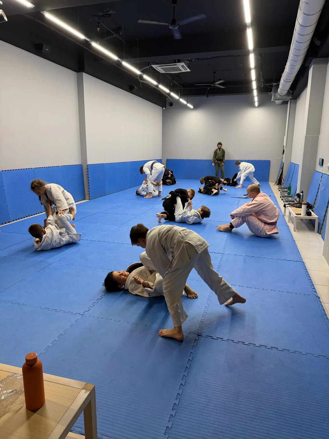 Kids practicing Brazilian Jiu-Jitsu